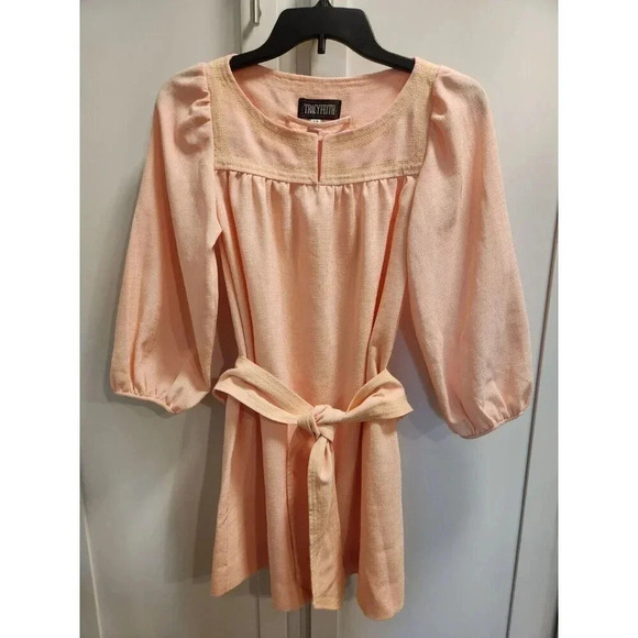 Tracy Feith Dresses & Skirts - Tracy Feith Three Quarter Sleeve Knit Mini Dress Pink Neon Yellow Sz XS